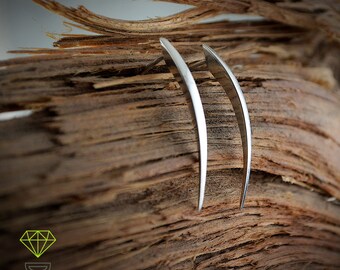 Silver Needle Earrings Sterling Silver Earrings