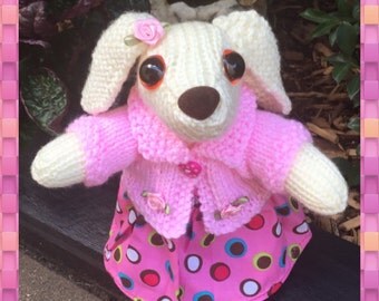 Knitted Bunny, Stuffed Toy, Collectable, Knitted Toy, Rabbit Toy