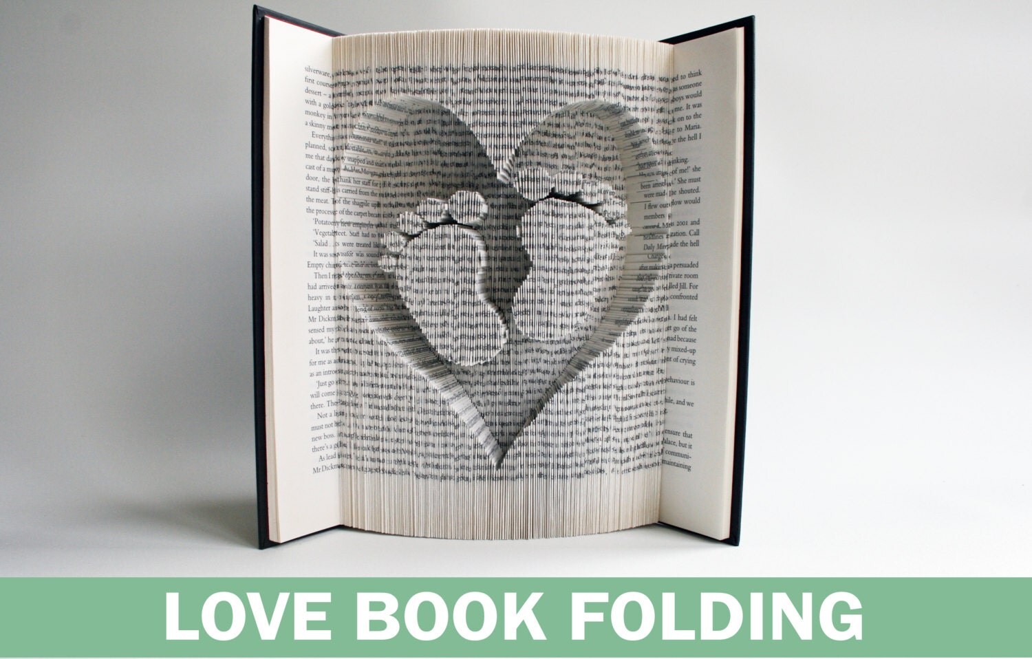 Book Folding Pattern Heart and Baby Feet Book Folding