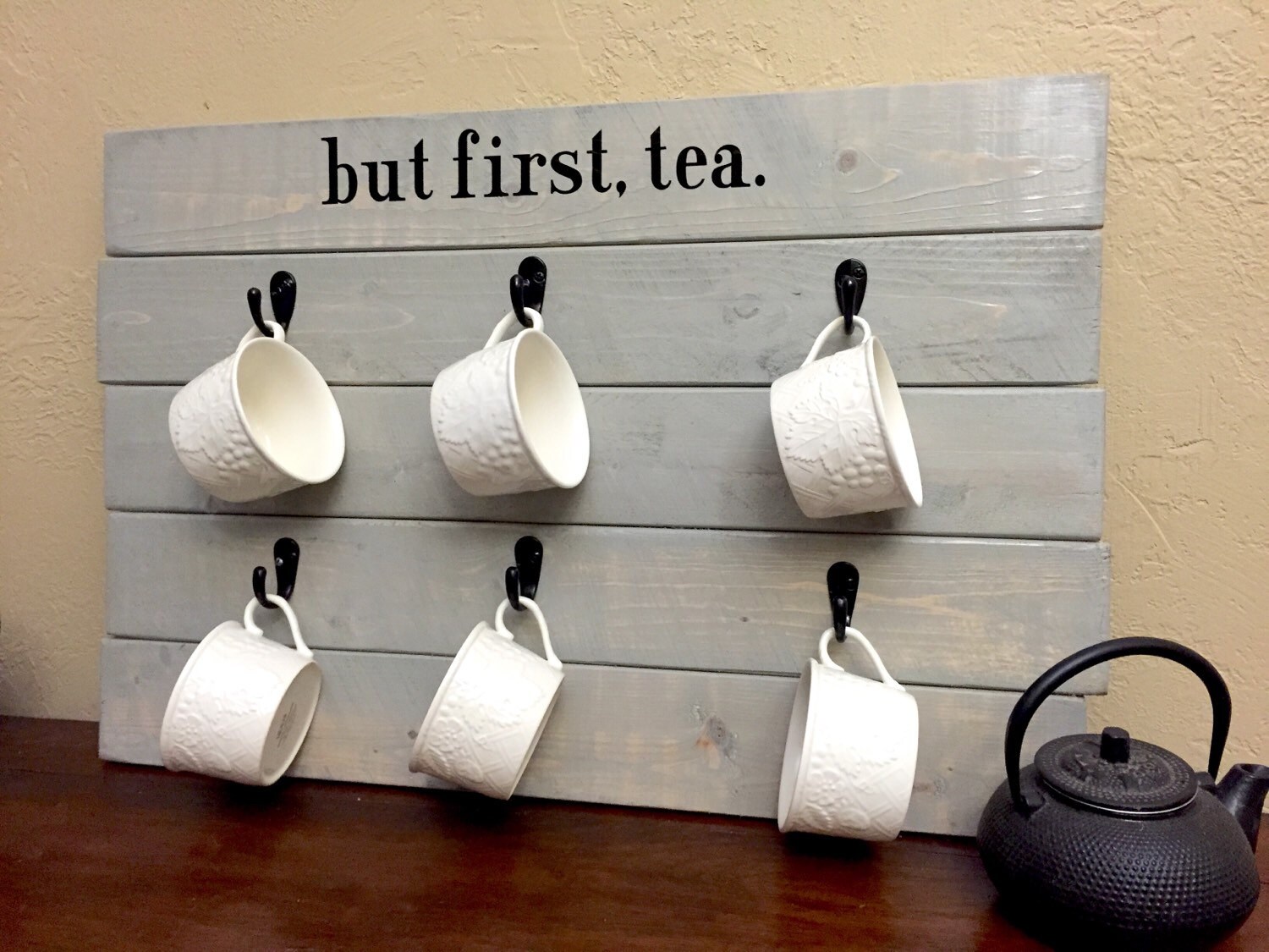 Coffee Mug Rack Pallet Rack Customize by BelleVieArtDecor on Etsy