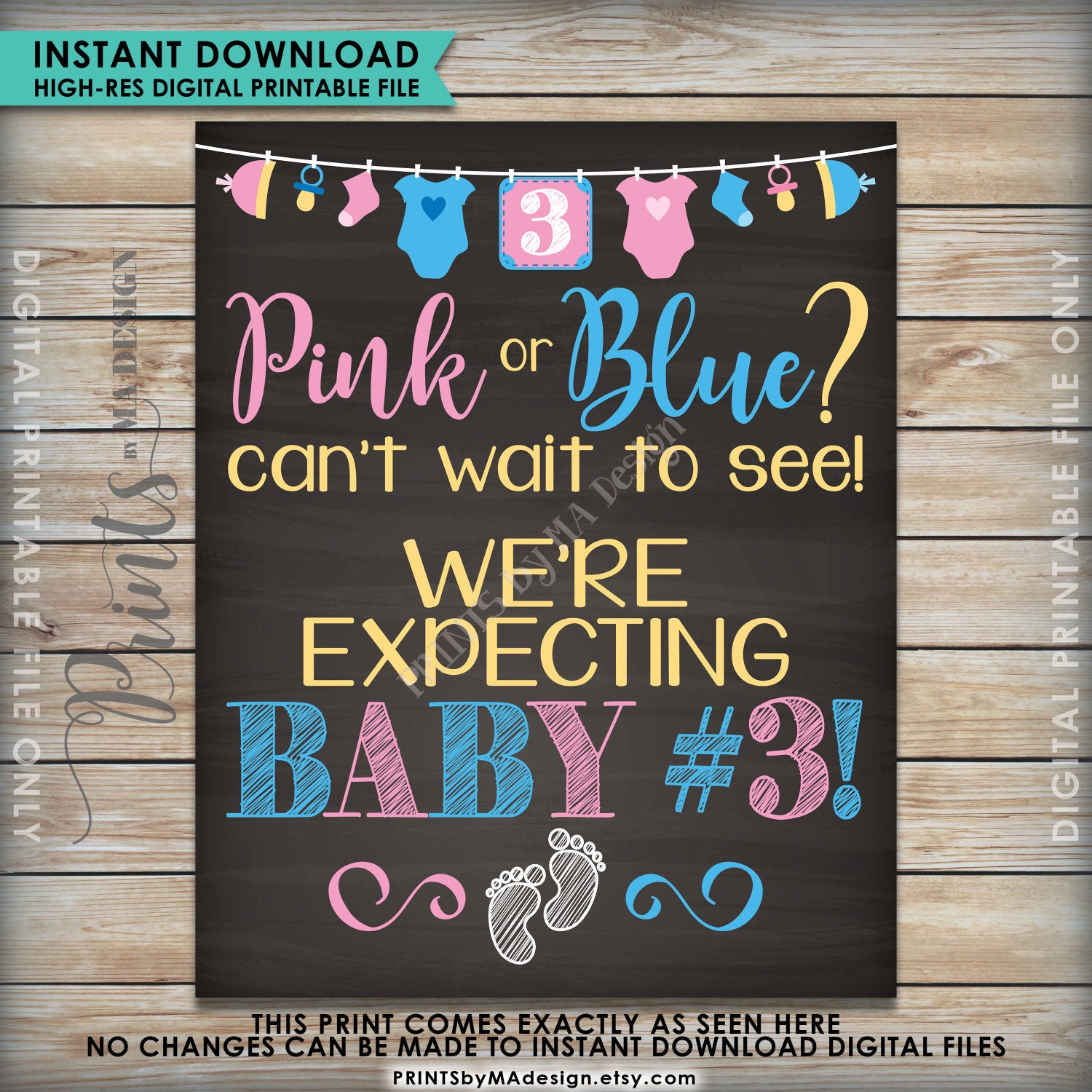 Baby Number 3 Announcement, Pink or Blue Can't Wait to See Baby 3, We