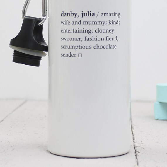 Custom Water Bottle Dictionary Definition Personalised
