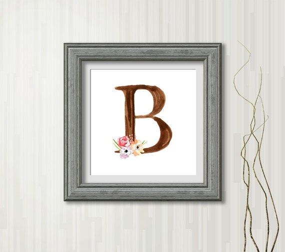 Wall Art Monogram Kids Enchanted Forest Letter B By TheRusticInk