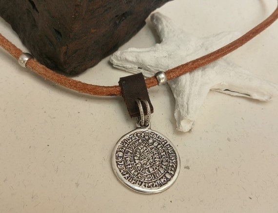 Mens Coin Necklace, Old Coin Pendant, Greek Coin Necklace, Coin Jewelry, Leather Coin Pendant, Leather Money Jewelry, Mens Money Pendant