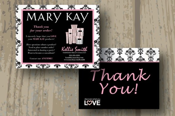 Mary Kay Thank You Cards Digital File Double Sided Postcard