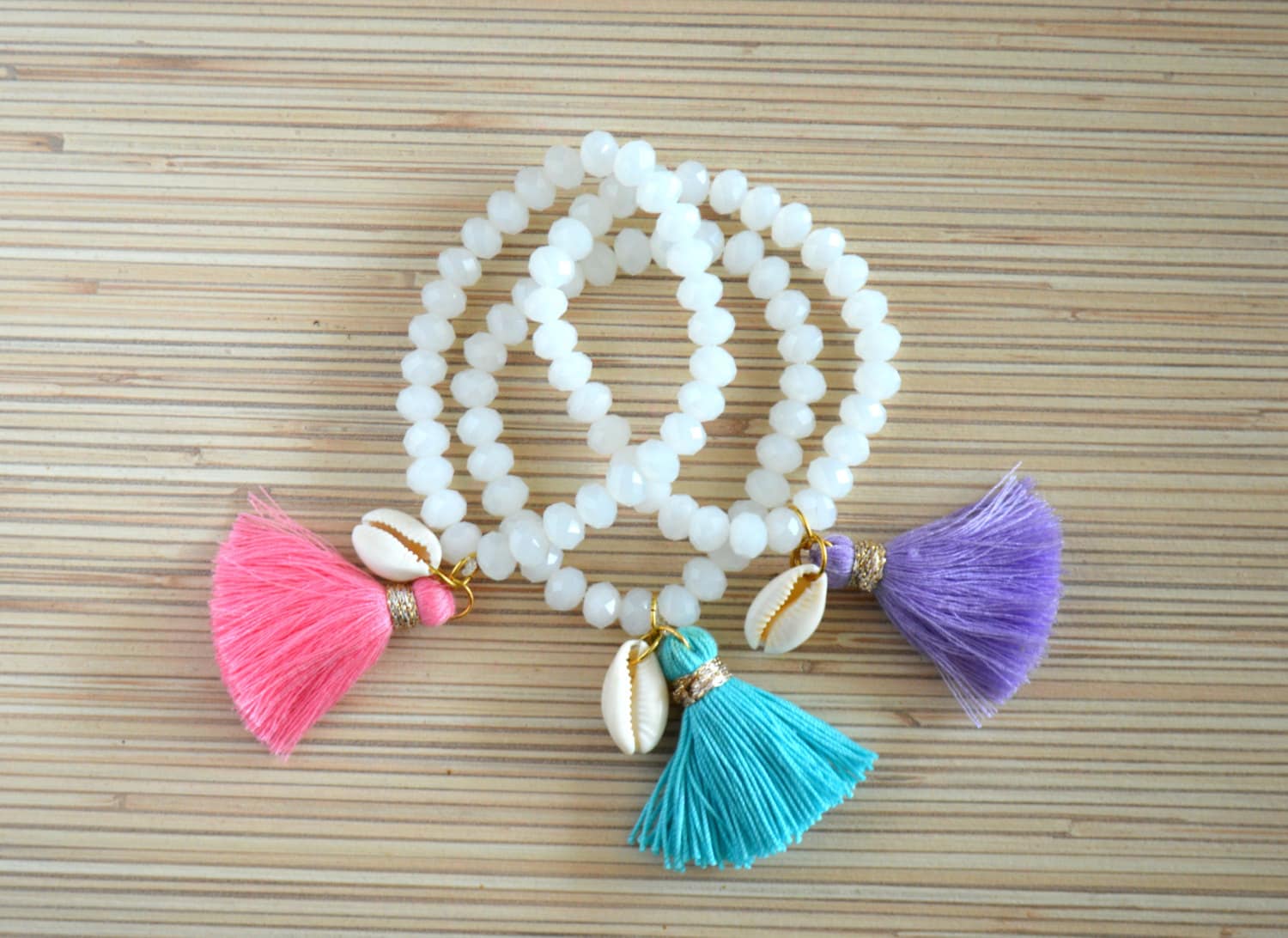 Tassel bracelet Shell bracelet Turquoise tassel bracelets