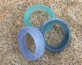 3 Large Glass Rings Lampwork Beads SRA