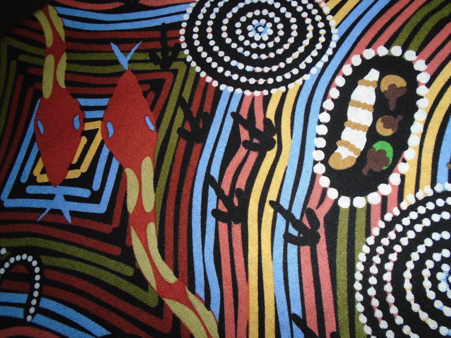 Australian Aboriginal Fabric Snakes by the Half Yard