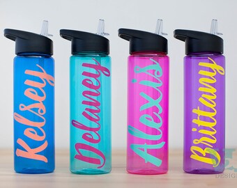 Custom Water Bottles - Personalized Water Bottles - Personalized Bottles - Sports Team Gifts - Bridal Party Gifts - BPA Free Water Bottl