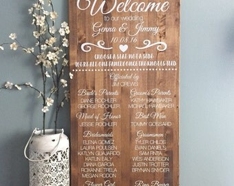 Rustic Wedding Welcome Sign / Wedding Program Sign / Alternative Wedding Party Sign / Choose A Seat Not A Side / Rustic Wood Sign Wedding