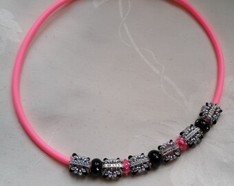 collier " grand Butterfly " rose et argent