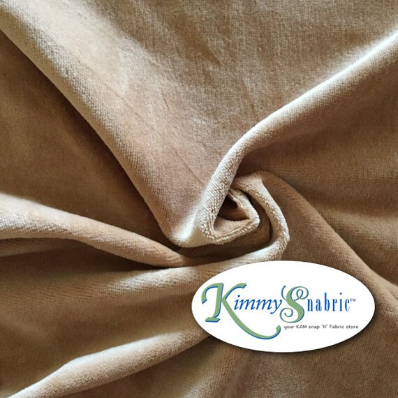 Camel Brown Cotton Velour Velour Velour Fabric Velour