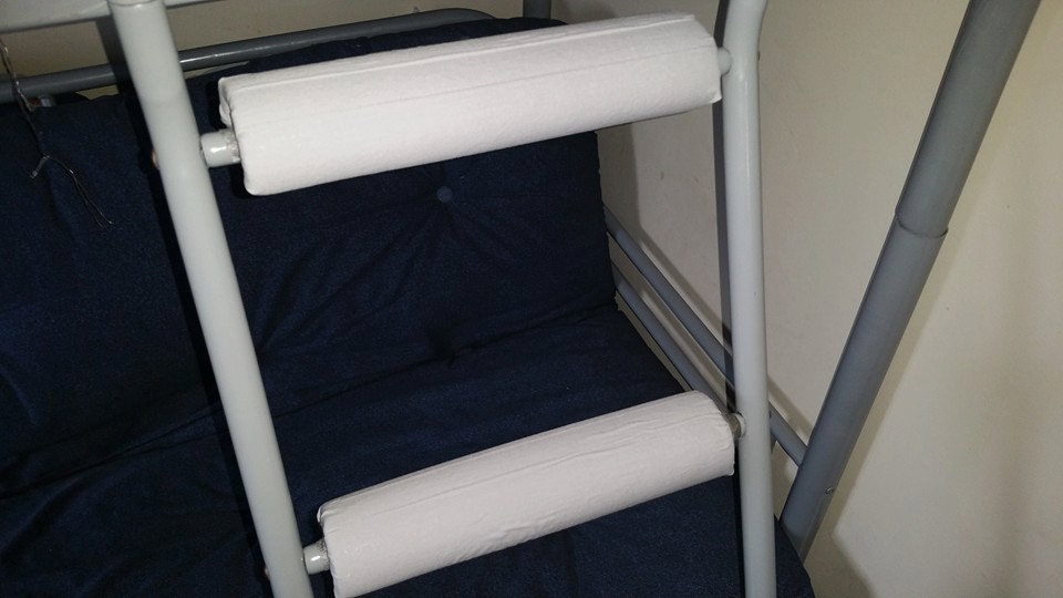 PLAIN GREY RUNGEEZE™ Padded Bunk Bed Ladder Rung Covers.