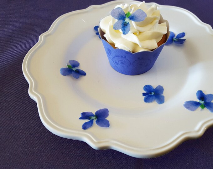Edible Violets, Wafer Paper Toppers for Cakes, Cupcakes or Cookies