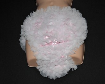 Big poofy satin & chiffon panties, all over frillies, back, front, between the legs, Sissy Lingerie