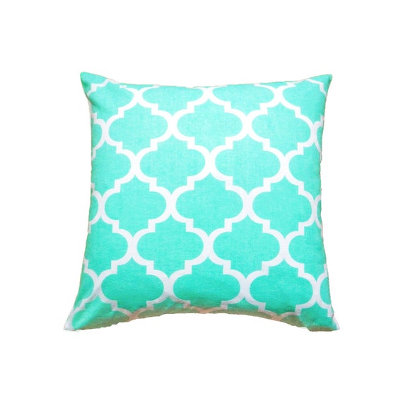 Quatrefoil Cushion Cover Mint Green Cushion Green Pillow