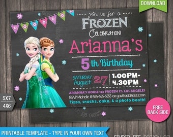 Frozen Birthday Invitation - 85% OFF - INSTANT DOWNLOAD - Printable Disney Frozen Birthday Invite - DiY Personalize & Print (FRin15)