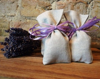 set of 5: natural lavender sachet small