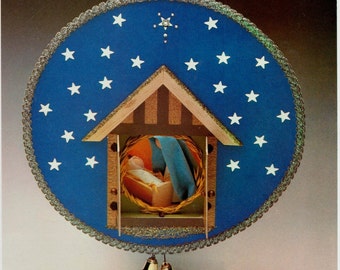 Instant PDF Download Vintage Instructional & Chart Papercraft Pattern to make A Children's Silent Night nativity Scene Advent Calendar