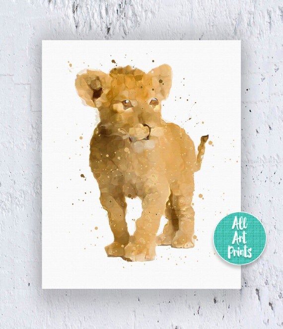 Baby Lion Poster Lion Print Baby Lion Printable by AllArtPrints