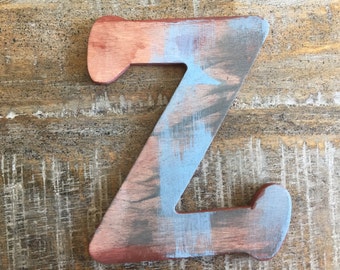 Rustic Letter 'Z' Monogram, Rustic Home Decor, Painted Monogram