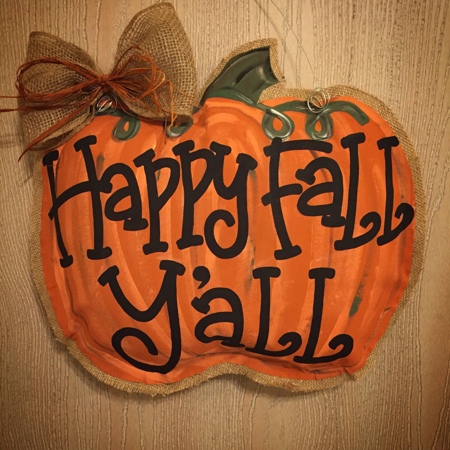 Happy Fall Y'all Pumpkin Fall decor Pumpkin Door Hanger