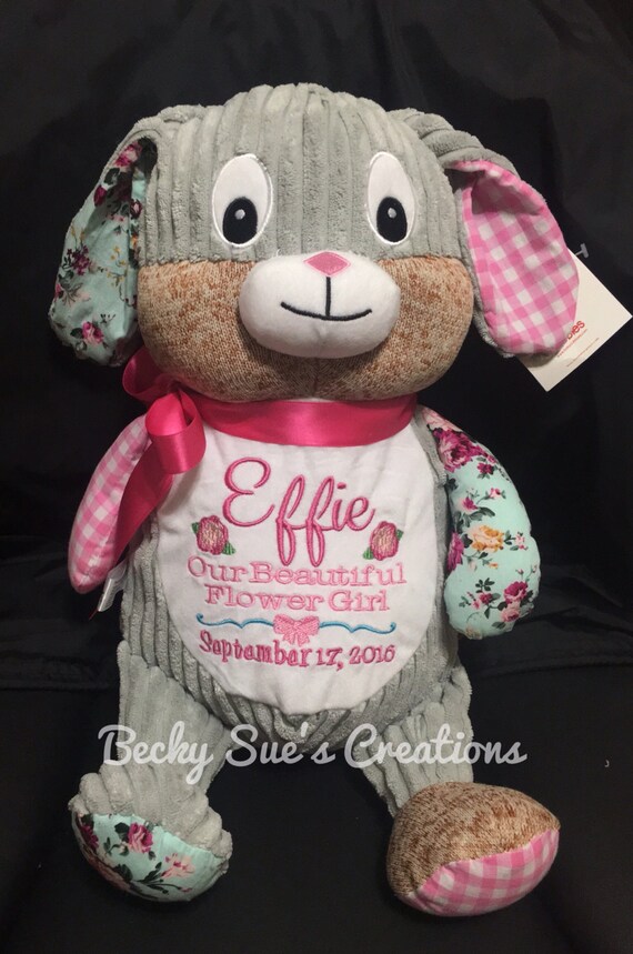 Personalized stuffed animal baby by BeckySuesCreations on Etsy