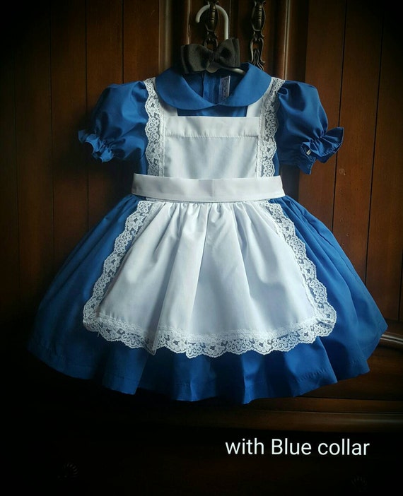 Alice in Wonderland Cotton Dress with Petticoat and Headband