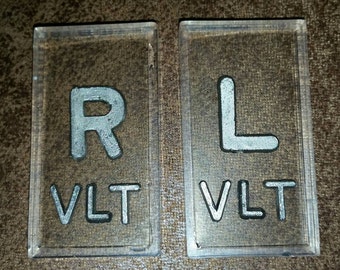 Set of Clear X-ray Markers with Initials lead letters