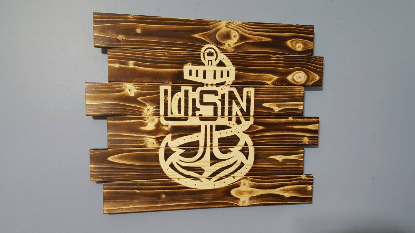 United States Navy Wooden Rustic Wall Art by UpstatePalletDesigns