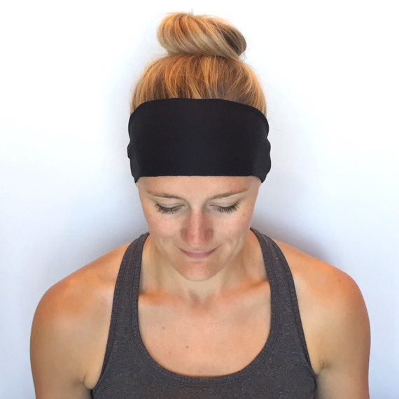 Black Fitness Headband Workout Headband Running Headband