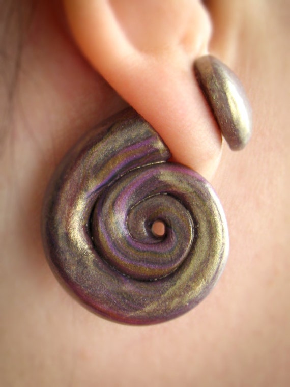 Unique Ear Gauges Spiral Plugs Fake Gauge Earrings Faux