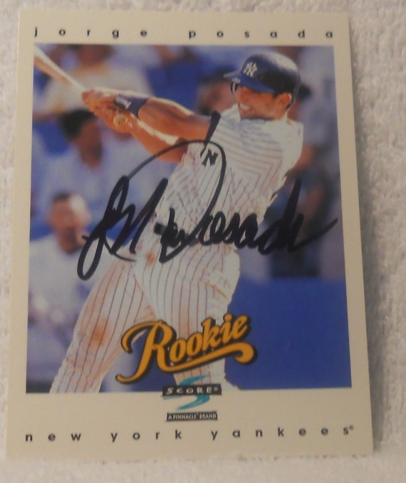 Sale Jorge Posada Yankees Autographed Card by rjandbjcollectibles