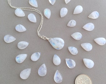 Rainbow Moonstone Necklace in Silver, Birthstone Necklace, June Birthstone - for Her, byJTSjewelry