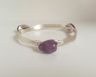 Purple jade bangle | Etsy