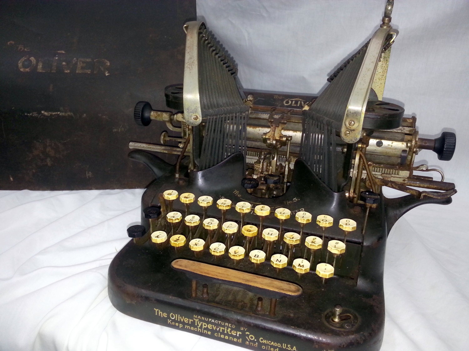 Antique Oliver Typewriter No. 5 With Original Case From 1912