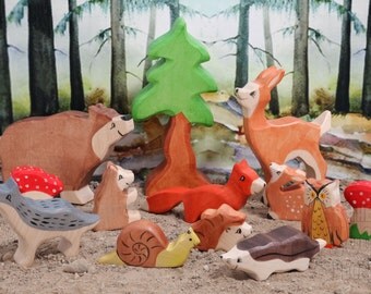 BIG SET Forest animals, Waldorf toys, Animal toys, Toddler gift, Baby & Toddler toys, Wooden Toys, Natural Wood Toy, Baby toy, Toddler Toy