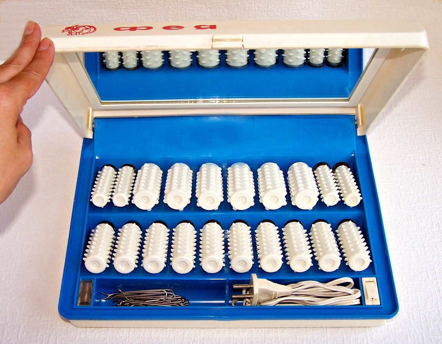 Vintage Electric Hot Hair Rollers. Soviet Heated Hair Rollers