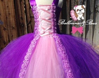 Rapunzel/ Tangled inspired tutu dress costume .
