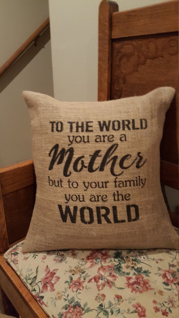 Inspirational Burlap Decorative Pillow Mother's Day