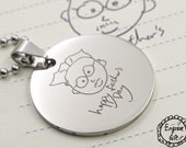 Necklace,Personalized Handwriting Necklace,Signature Necklace,Engraved Signature Necklace,Custom Signature Jewelry