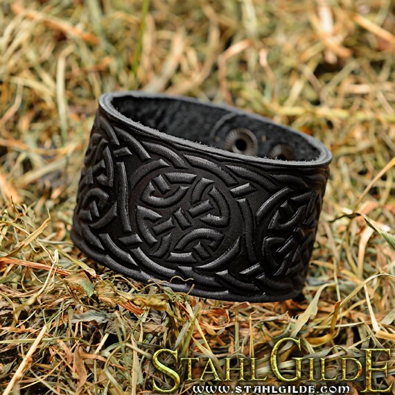 Arm guard Leather Bracelet Cuff Wristband Celtic Knotwork