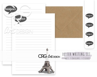 Paris Letter Writing Set | Snailmail Penpals Stationery