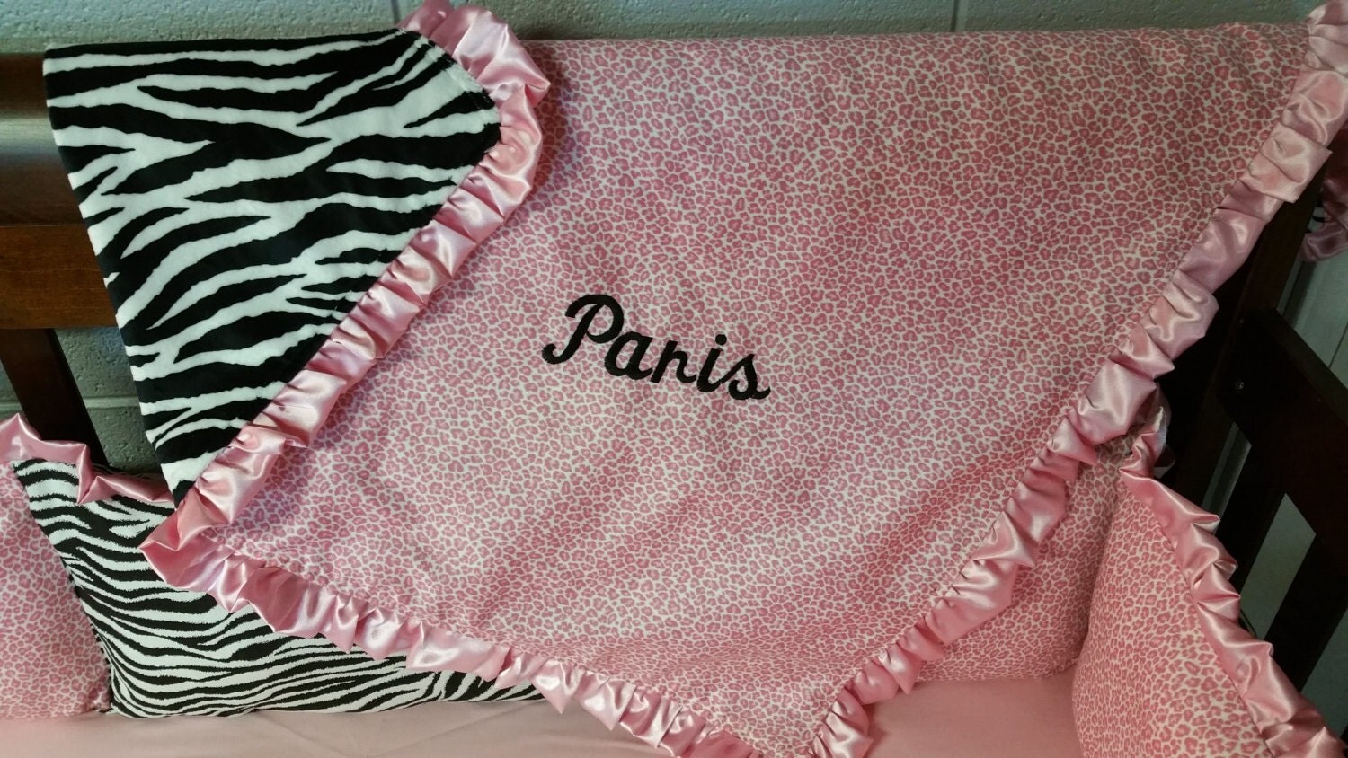 Custom Baby BeddingHot Pink Leopard and Zebra Print