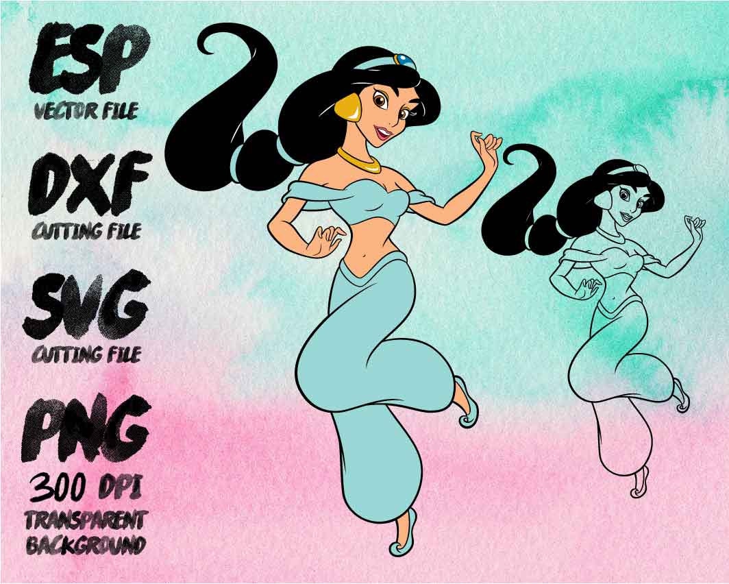 Download Disney Princess Jasmine Clipart SVG Cutting ESP Vectors