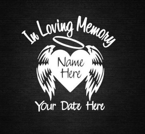 Download Angel Heart Wings In Loving Memory Decal by ...