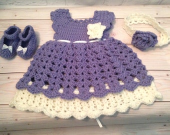 Crochet Baby Dress Outfit Crochet Baby by MaryDSerenityDesigns