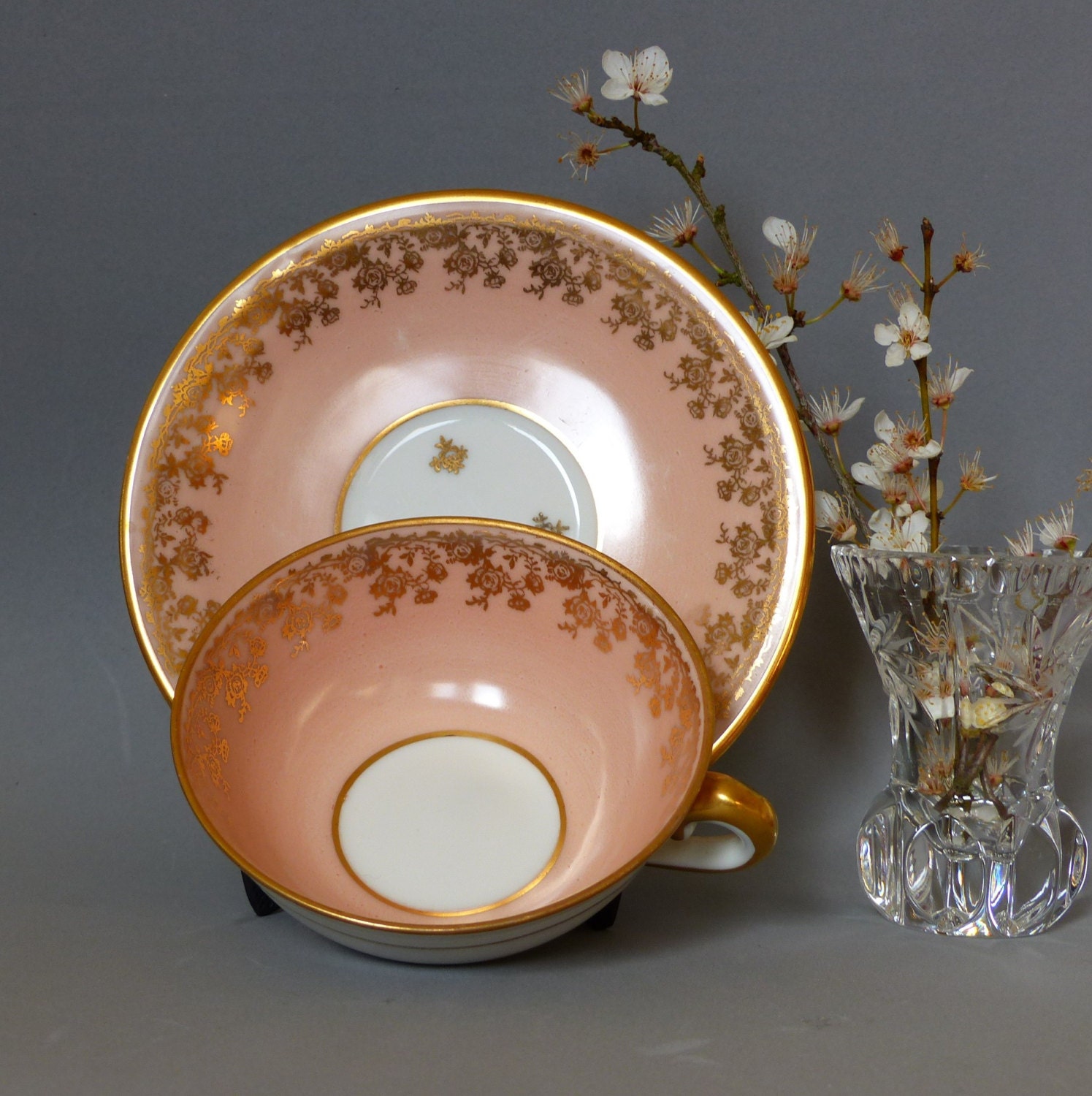 Vintage Limoges Tea Cup & Saucer. Fine China Tea Cup and