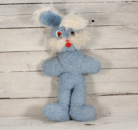 blue stuffed bunny rabbit