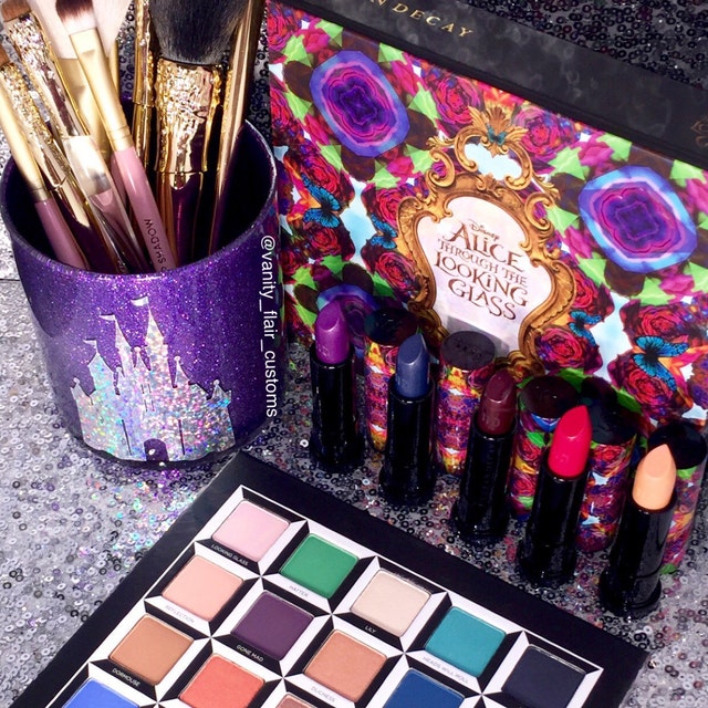 Customized hand painted sparkling glass makeup by TheVanityFlair